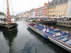 Copenhagen pleasure boat Stock Footage