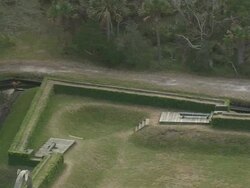 AERIAL WS ZO View of Fort Caroline / Florida, United States Stock Footage