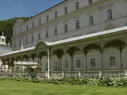 Pan Left Shot  Karlovy Vary Western Bohemia Czech Republic Stock Footage