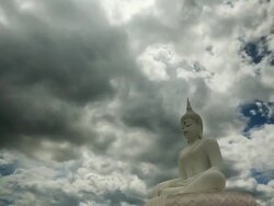 White Buddha image Stock Footage