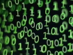 MS Shot of Binary code on computer monitor / Germany Stock Footage