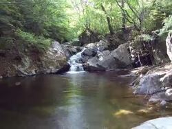 View of valley at Sobaeksan mountain Stock Footage