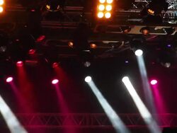 Colored spotlights on the stage. Stock Footage