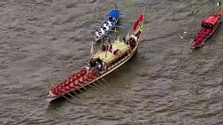 Pageant of boats along the River Thames as part of the Queen's 90th birthday celebrations News Clip