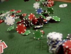 HD SLOW MOTION: Gambling Chips Falling On A Table Stock Footage