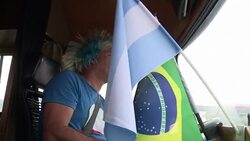 VOICED : Argentine football fans invade Rio de Janeiro News Clip