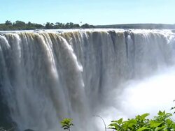 view over victoria falls between zambia and zimbabwe Stock Footage