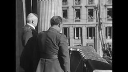 Franco and Petain greet crowds from balcony in Montpellier, France News Clip