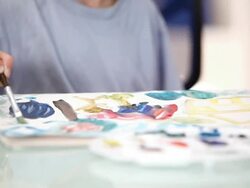 Close-up of child painting (Full HD video) Stock Footage