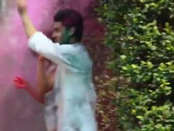 Group of people celebrating holi festival  Stock Footage