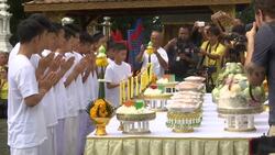 Thai cave boys and their coach attend Buddhist temple ceremony News Clip