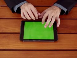 Chroma key in tablet Stock Footage