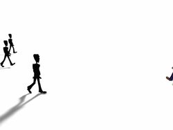 Cartoon Executive walking against the tide with zoom Stock Footage