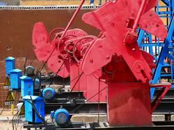 oil drill crane working Stock Footage