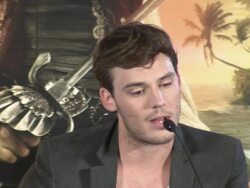 INTERVIEW Sam Clafin on the first time he saw POTC and more at the Pirates of the Caribbean - On Stranger Tides Press Conference at London England. (Footage by WireImage Video/GettyImages) Stock Footage