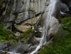 Kadinggou holy mountains waterfall in Tibet 04 Stock Footage
