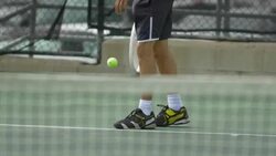 Male tennis player serving. Stock Footage
