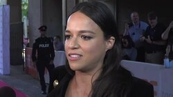 EXCLUSIVE INTERVIEW - Michelle Rodriguez on action thriller '(Re)Assignment' at Toronto International Film Festival 2016 Stock Footage
