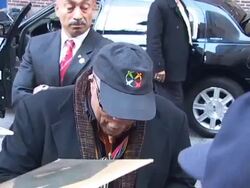 Quincy Jones outside the 'Late Show with David Letterman' studio at the Celebrity Sightings in New York at New York NY. (Footage by WireImage Video/GettyImages) Stock Footage