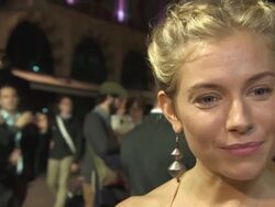 INTERVIEW - Sienna Miller on working with Steve Carell in prosthetics, what it was like on set, working with Clint Eastwood in her next film, finding a work life balance now she's a mother at 'Foxcatcher' American Express Gala Stock Footage