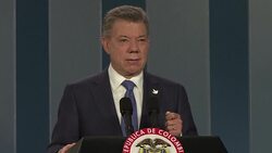 VOICED : Santos augura que paz esta cerca en Colombia News Clip