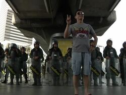 Army and Police Control Bangkok Stock Footage