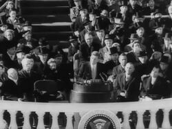 President John F. Kennedy's inaugural address Stock Footage