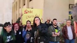 Matteo Salvini in L'Aquila Stock Footage