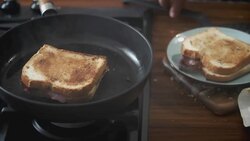 Preaparing and Roasting Bacon Sandwich Stock Footage