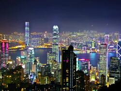 Hong Kong night Stock Footage