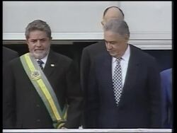 WRAP Brazil's new president greets crowd from balcony, meets leaders News Clip
