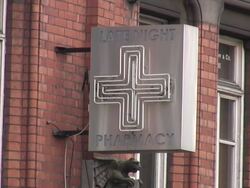 (HD1080i) European Pharmacy Sign Stock Footage