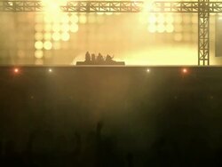 Crowd at Concert  - Loop (Rock Music, Orange Version) Stock Footage