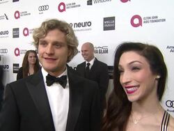 INTERVIEW - Meryl Davis, Charlie White - Elton John AIDS Foundation Presents 22nd Annual Academy Awards Viewing Party Sponsored By Chopard, Neuro Drinks And Wells Fargo Stock Footage