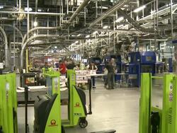 MS View of web press news paper print office / Ruesselsheim, Hesse, Germany  Stock Footage