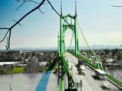 Portland Bridges PAN Stock Footage