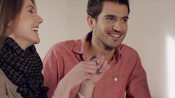 Couple getting keys from agent for new apartment Stock Footage