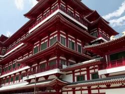 MS TU View of  buddha toothrelic temple & museum / Singapore,Singapore, Singapore Stock Footage