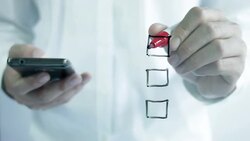 Businessman using smartphone and check mark. Stock Footage