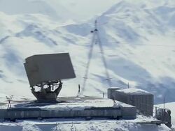 WS AERIAL View of Radar of signal at jacobshorn ski station / Switzerland Stock Footage
