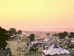 WS PAN T/L View of fair at pushakr / Pushkar, Rajasthan, India Stock Footage