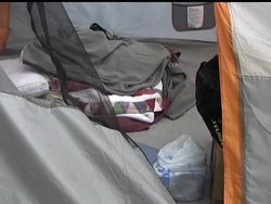 Nine people on the sex offender registry in Georgia are now living in tents in the woods, they say because Georgia's strict sex offender law has left them with few options. News Clip