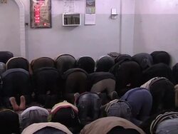 Night time prayers and demonstrations Stock Footage