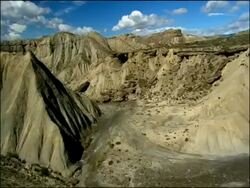Desert scenic, Tabernas, Almeria, Andalucia, Spain Stock Footage