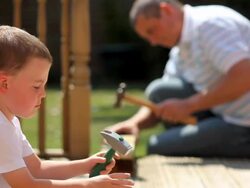 Father and son DIY Stock Footage