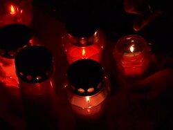 HD: Grave candles Stock Footage