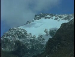 WA snow covered Rwenzori Mountain, Uganda, Africa Stock Footage