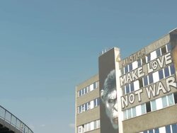 Berlin Wall, Grafitti, Murals, ZI Stock Footage