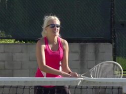 Women playing tennis. - Super Slow Motion - filmed at 240 fps Stock Footage