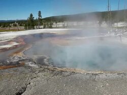 Thermal Pool in Yellowstone National Park Stock Footage